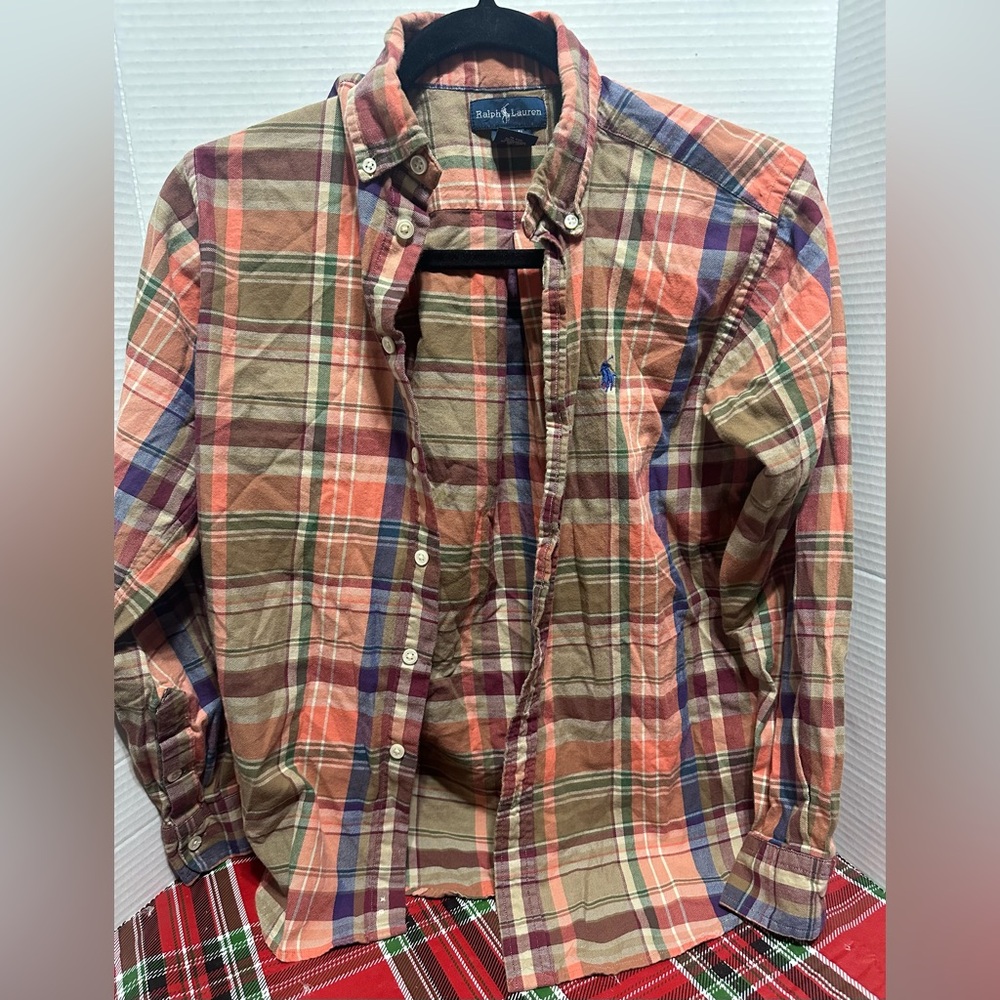 Ralph Lauren Boys Plaid Button-Up Shirt Ralph Lauren Boy Size Medium (Boys)